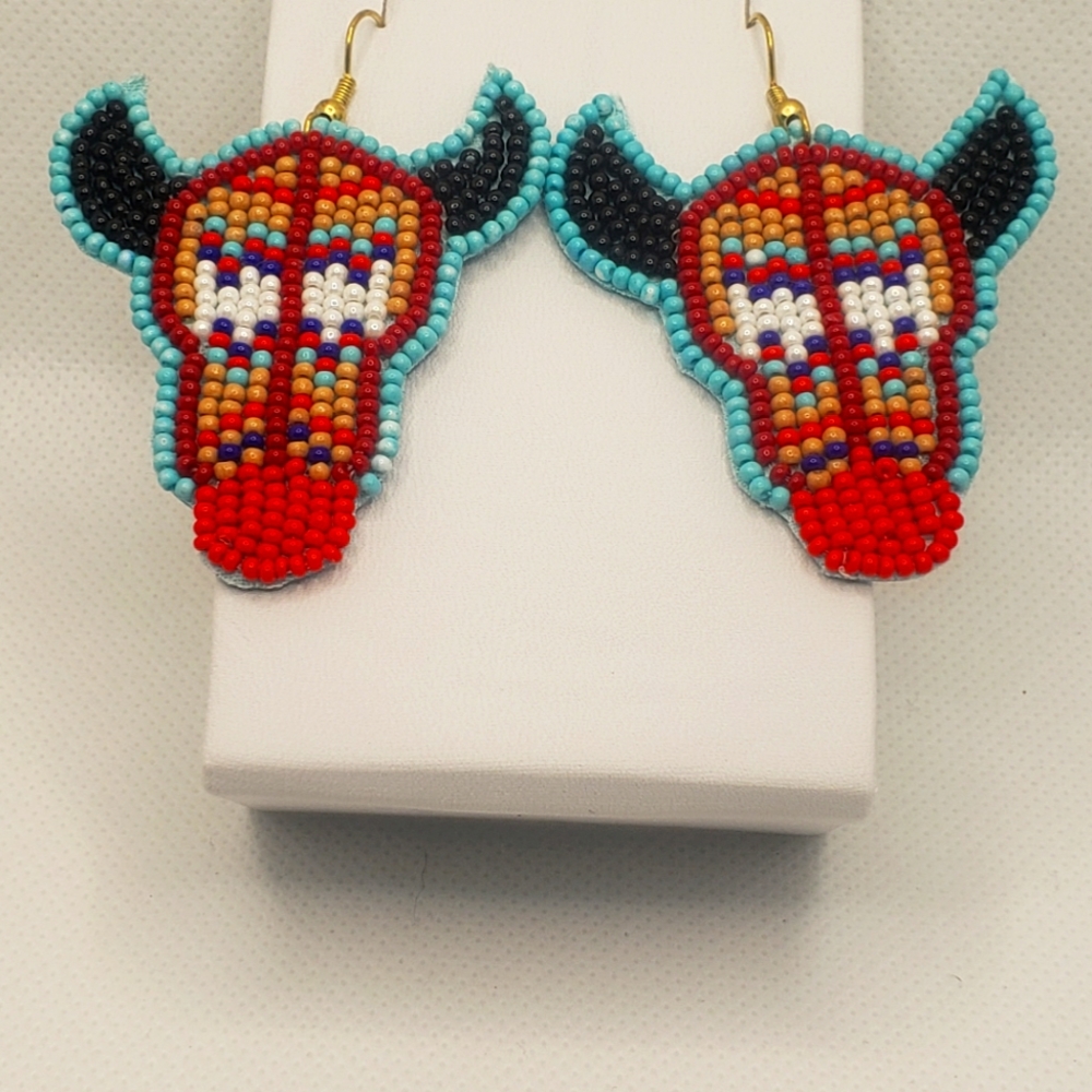 Bull skull earrings